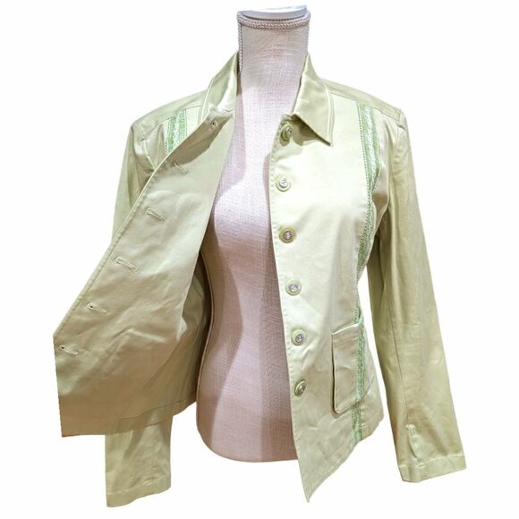 St. John Sport Women's Lime Green Button Up Jacket Size M - Picture 5 of 12
